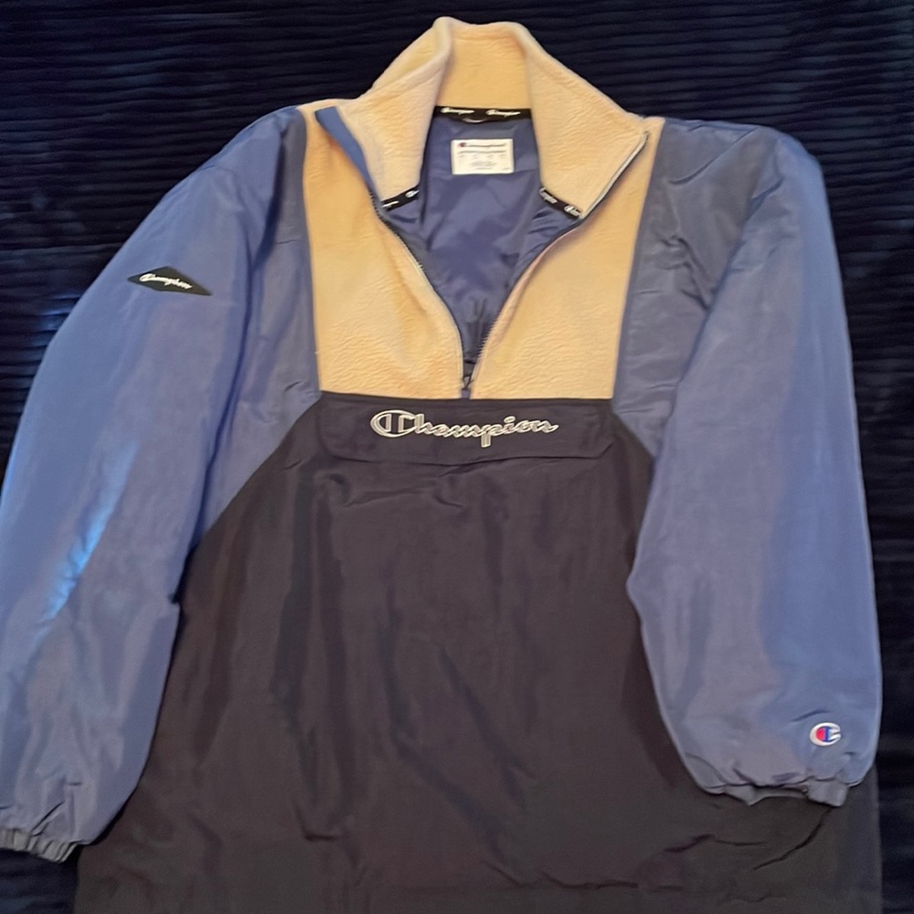 CHAMPION 3/4 zip wool collared winter jacket